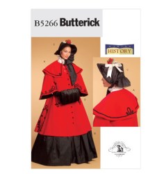 5266 Butterick HISTORIC CAPELET CLOAK, BONNET, FLARE SKIRT, MUFF PATTERN 8-22 2 Sizes Uncut